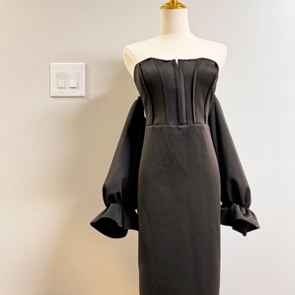 Bodycon Latern Sleeve Midi Party Dress new without tag - Picture 2 of 4